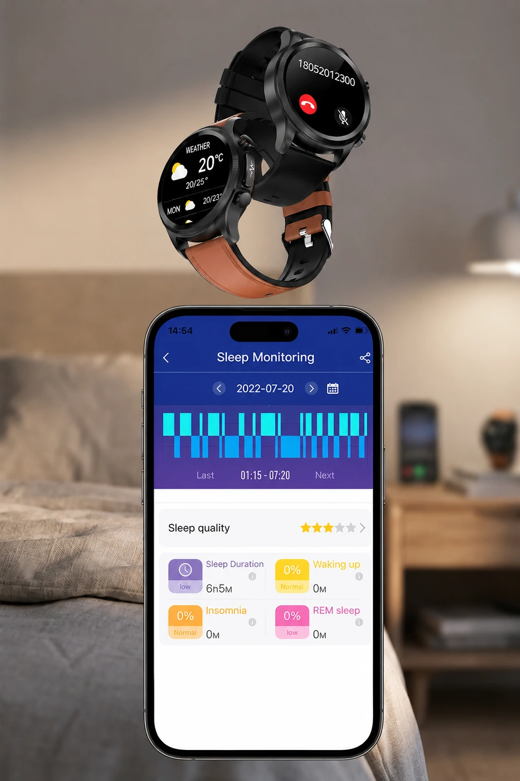 Aptofit SmartWatch does sleep monitoring